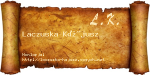 Laczuska Kájusz névjegykártya